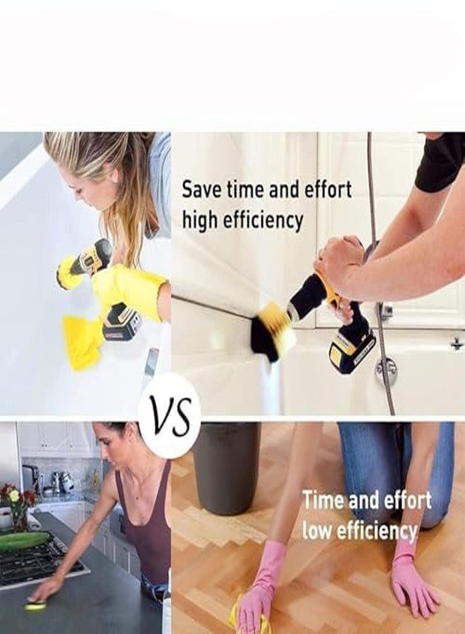 GLADBACK 8 Pcs Power Drill Scrubber Brush Set, Drill Brush Attachment Set | Scrubber Brush Pads for Tile | Multipurpose Drill Brushes for Cleaning of Bathroom Surfaces, Kitchen, Pool, Flooring and Car - Image 2